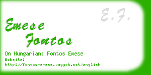 emese fontos business card